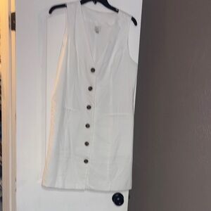 a new day White Button-Front Mini Dress